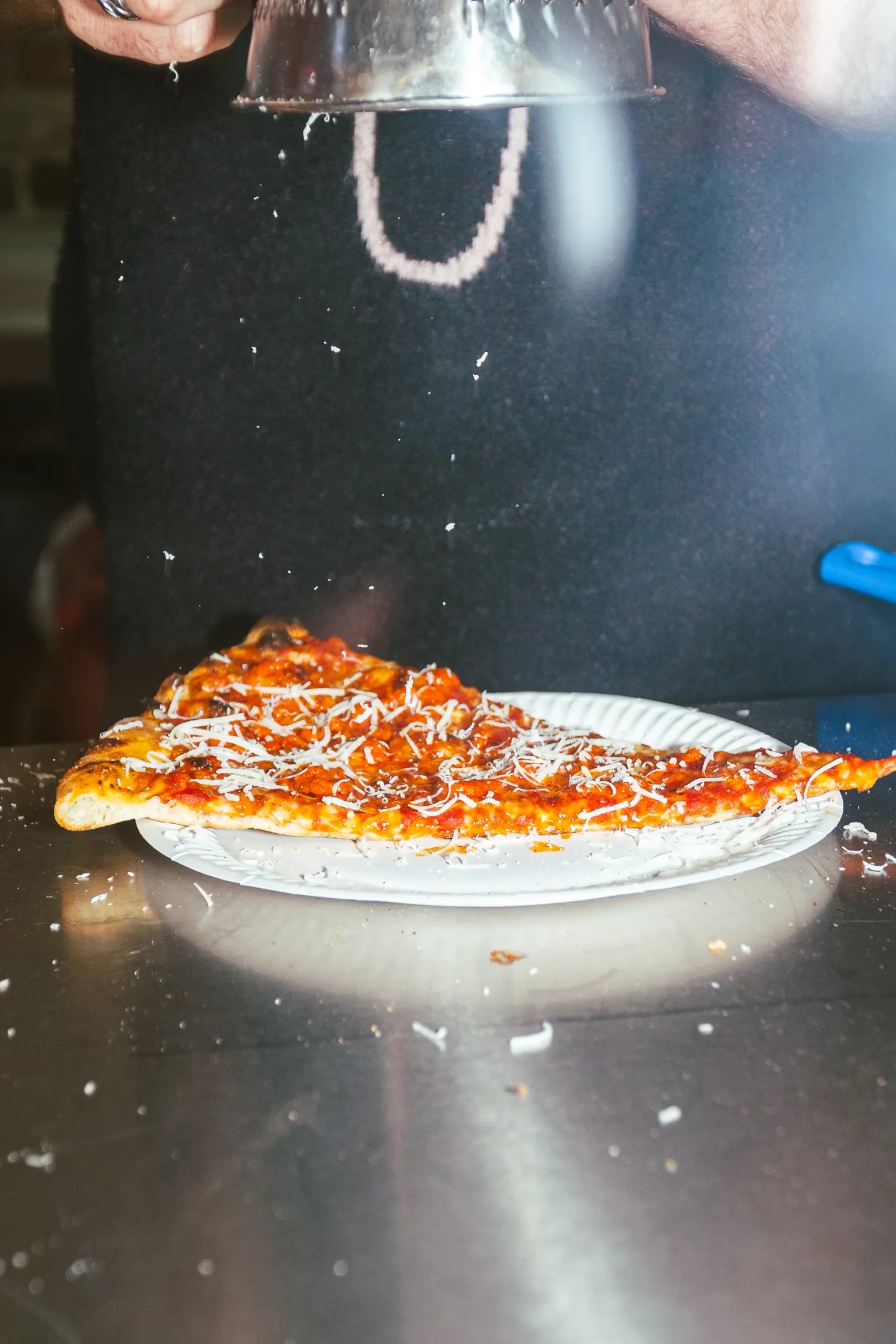 Tray of pepperoni pizza fresh from the oven at Frankie's Cork